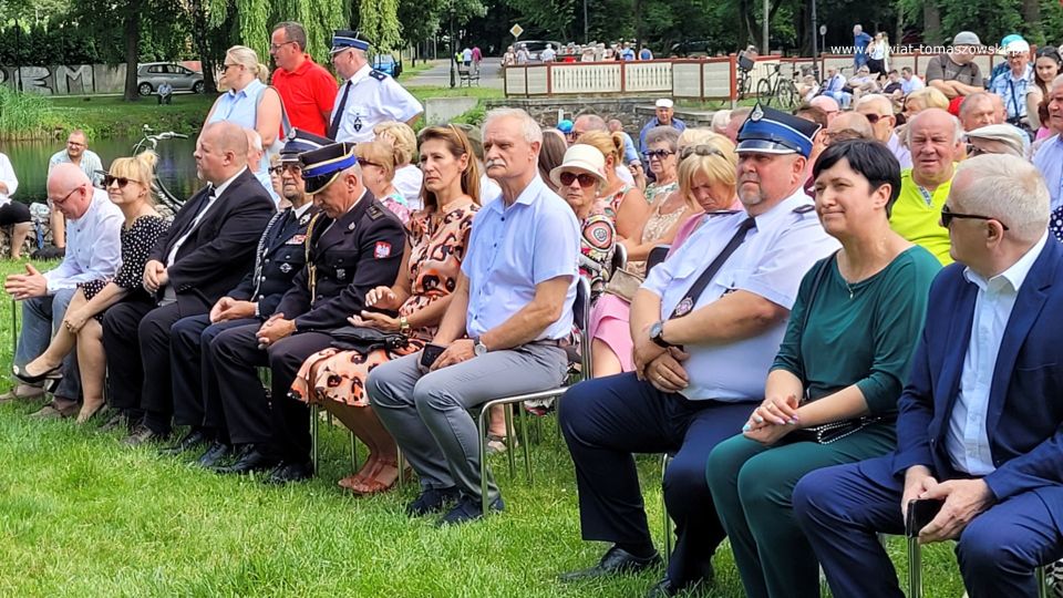 Na zdjęciu: uczestnicy Koncertu Strażackich Orkiestr Dętych, który odbył się w Spale w niedzielę, 3 lipca 2022 roku, 