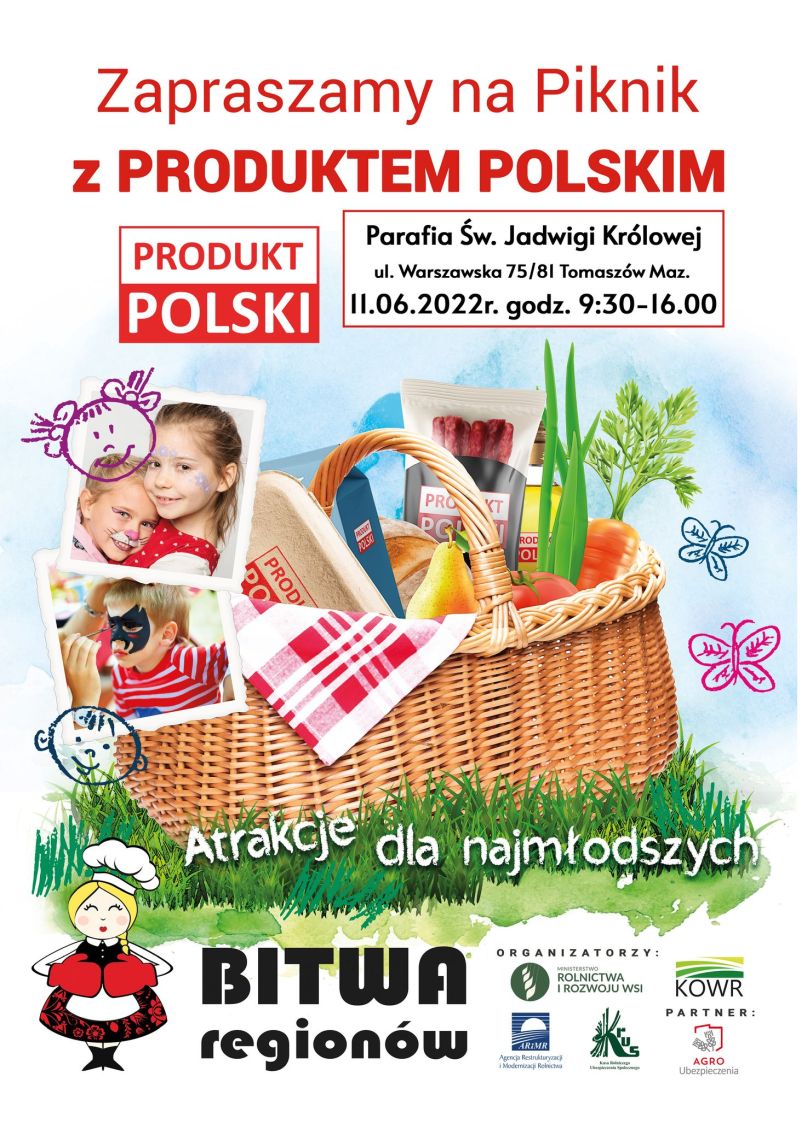 Na zdjęciu: plakat Pikniku Dzień Rodziny, organizowanego przez parafię św. Jadwigi Królowej oraz Katolickie Stowarzyszenie Oświatowe im. Św. Ojca Pio, który odbędzie się w sobotę, 11 czerwca 2022 roku, w godzinach 9.30 – 16.00 na terenie parafii pw. Św. Jadwigi Królowe przy ulicy Warszawskiej 75/81 w Tomaszowie Mazowieckim Na zdjęciu: plakat Pikniku Dzień Rodziny, organizowanego przez parafię św. Jadwigi Królowej oraz Katolickie Stowarzyszenie Oświatowe im. Św. Ojca Pio, który odbędzie się w sobotę, 11 czerwca 2022 roku, w godzinach 9.30 – 16.00 na terenie parafii pw. Św. Jadwigi Królowe przy ulicy Warszawskiej 75/81 w Tomaszowie Mazowieckim