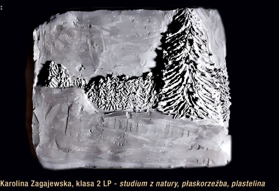 Rzeźba w wykonaniu uczniów klasy II Liceum Plastycznego