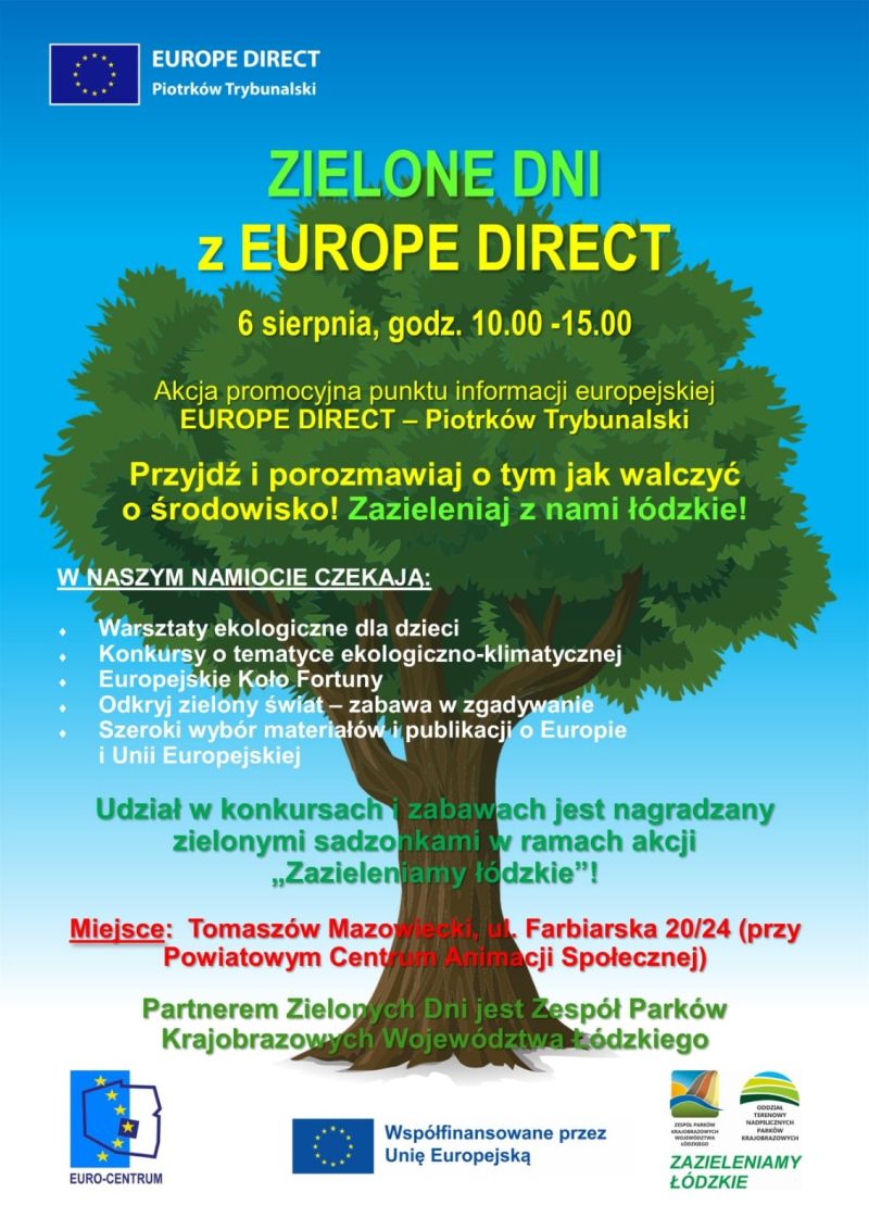 Na zdjęciu: plakat akcji „Zielone dni z EUROPE DIRECT”