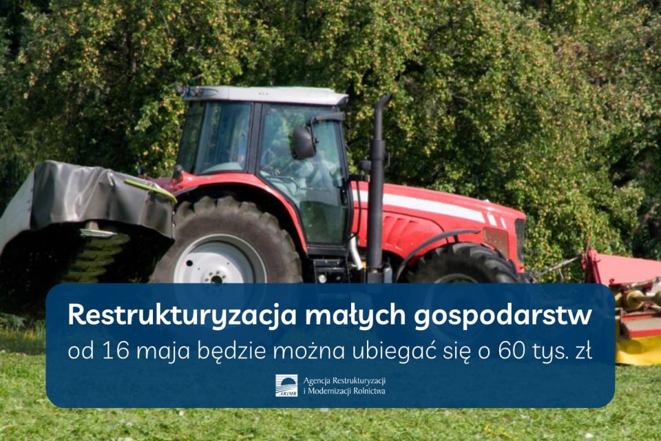 Na zdjęciu; ulotka ARiMR promująca informację o naborze wniosków o wsparcie na restrukturyzację małych gospodarstw