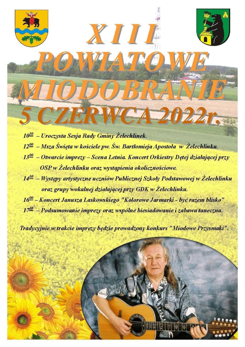 Na zdjęciu: plakat XIII Powiatowego Miodobrania w Żelechlinku