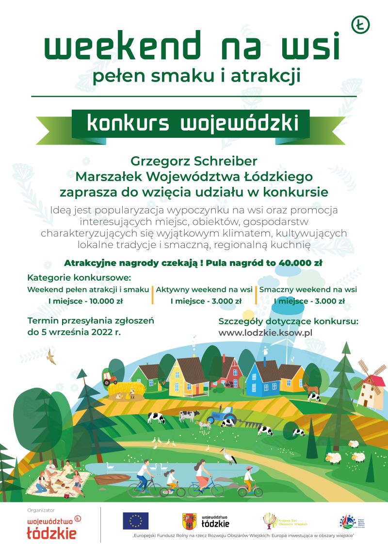 Na zdjęciu: plakat informujący o konkursie „Weekend na wsi pełen smaku i atrakcji 2022”