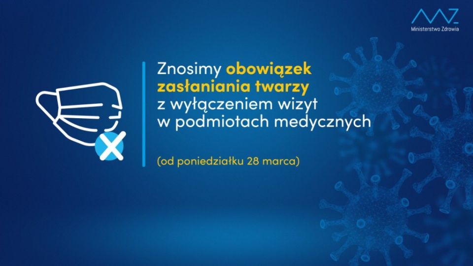 Na zdjęciu; ulotka Ministerstwa Zdrowia informująca o zniesieniu obostrzeń związane z pandemią koronawirusa