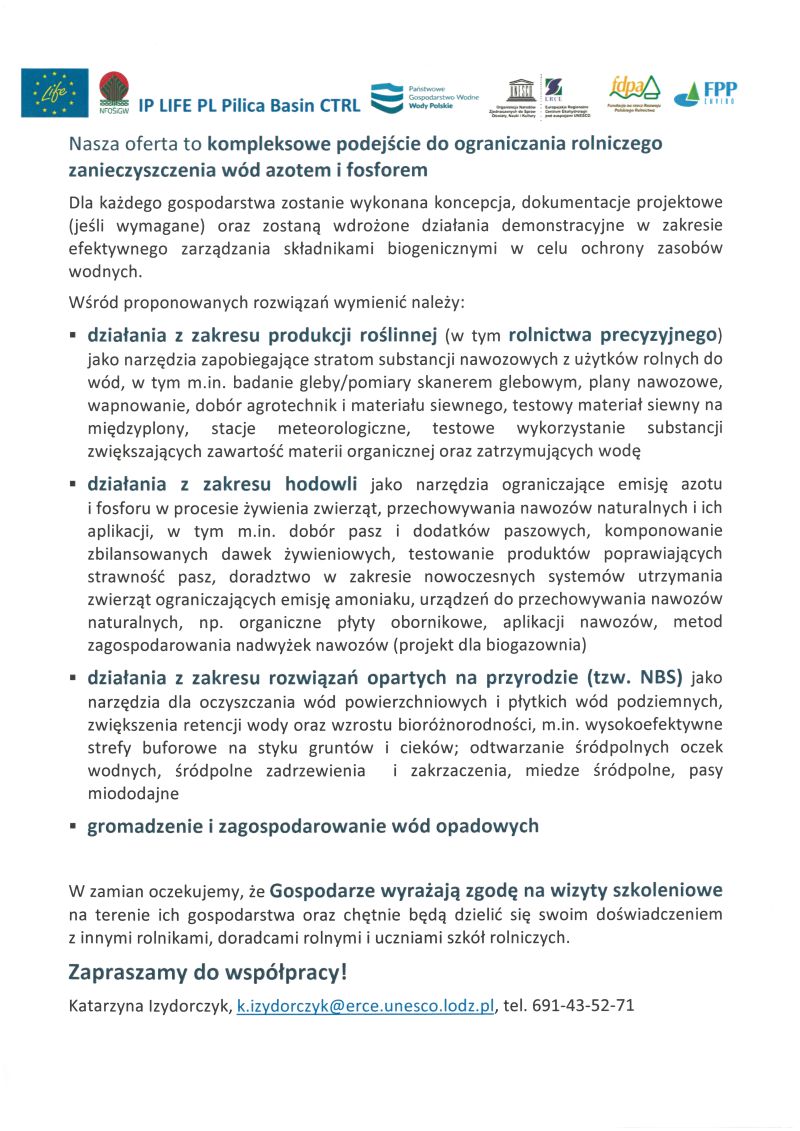 LIFE Pilica poszukuje gospodarstw, które przystąpią do programu LIFE Pilica poszukuje gospodarstw, które przystąpią do programu