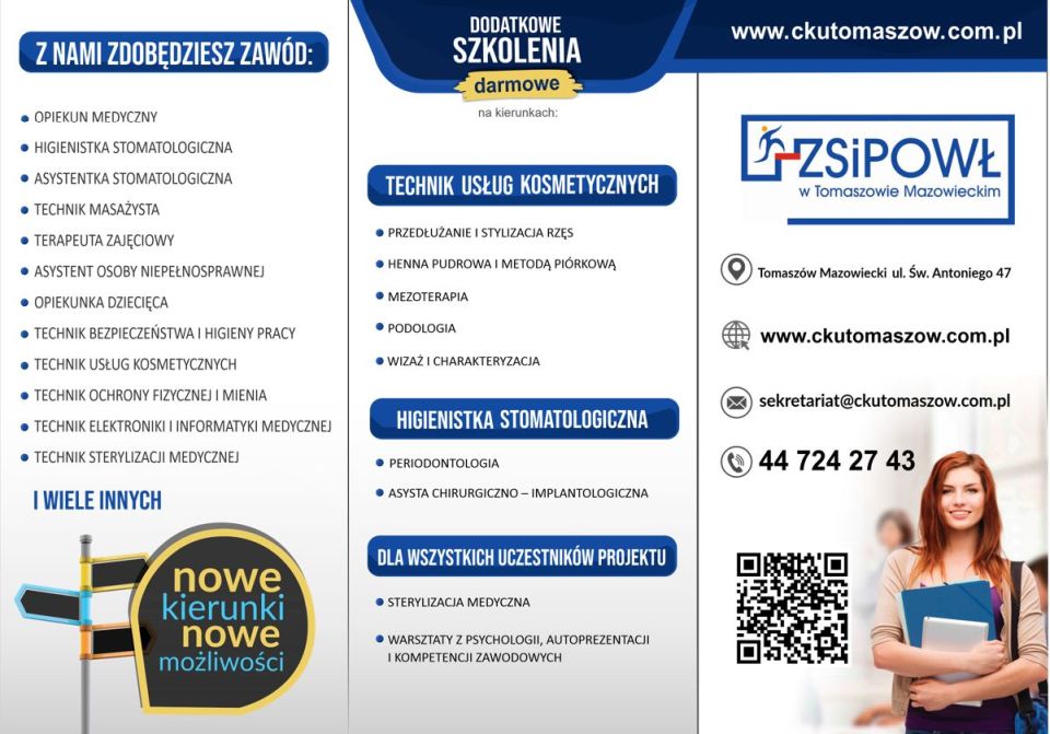 Na zdjęciu: ulotka kierunków na rok szkolny 2021/2022 w Zespole Szkół i Placówek Oświatowych Województwa Łódzkiego
w Tomaszowie Mazowieckim Na zdjęciu: ulotka kierunków na rok szkolny 2021/2022 w Zespole Szkół i Placówek Oświatowych Województwa Łódzkiego
w Tomaszowie Mazowieckim
