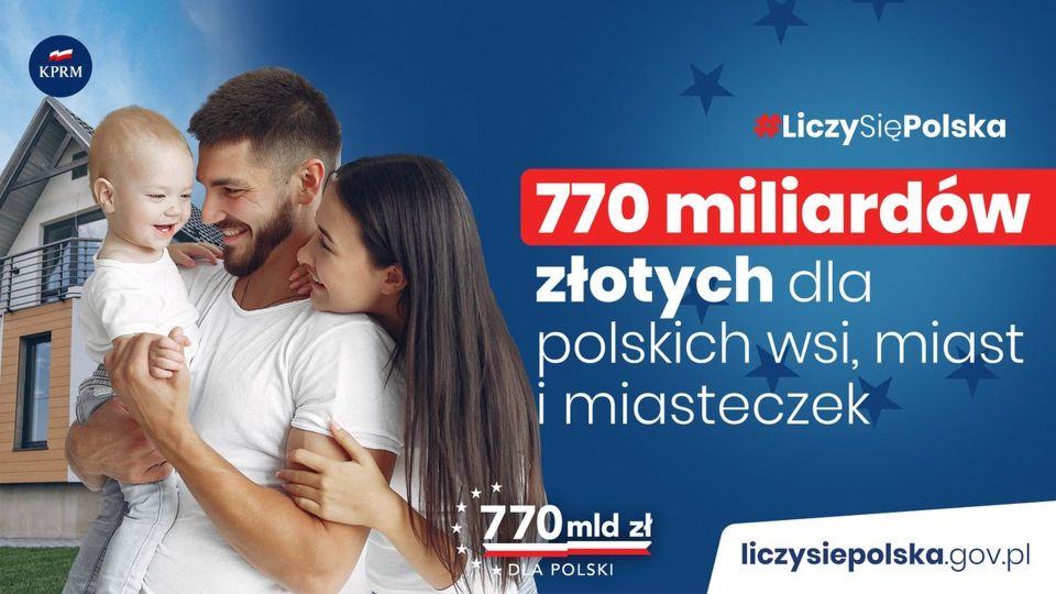 Na zdjęciu: plakat LiczySię Polska – 770 miliardów złotych dla polskich rodzin