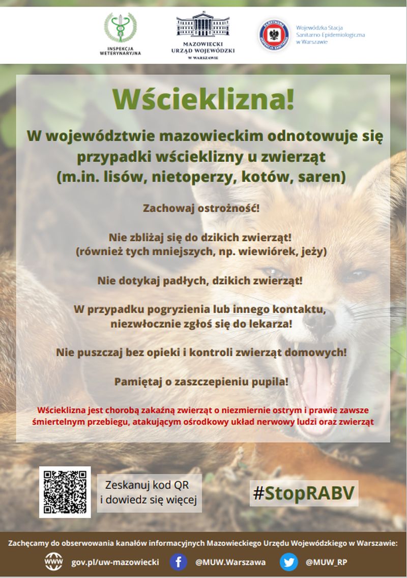 Na zdjęciu: ulotka zachęcająca do szczepienia psów i kotów przeciw wściekliźnie