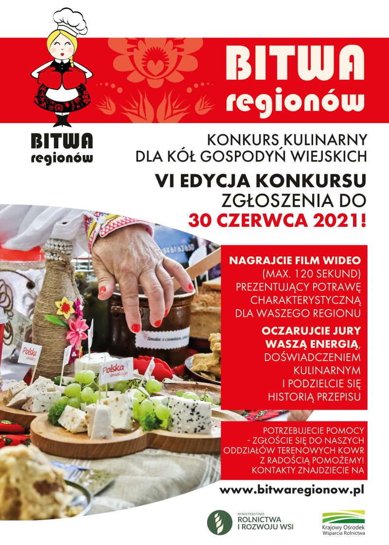 Na zdjęciu: plakat konkursu kulinarnego organizowanego przez Ministerstwo Rolnictwa i Rozwoju Wsi dla Kół Gospodyń Wiejskich