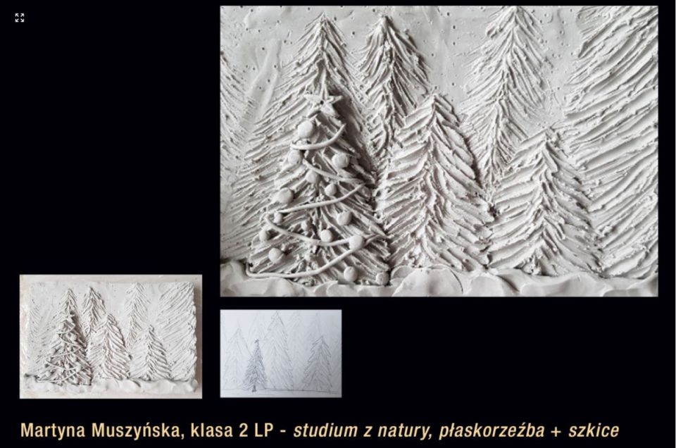 Rzeźba w wykonaniu uczniów klasy II Liceum Plastycznego