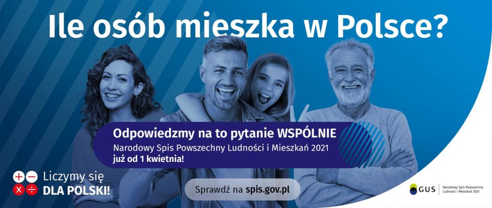 Na zdjęciu: plakat Narodowego Spisu Powszechnego Ludności i Mieszkań 2021