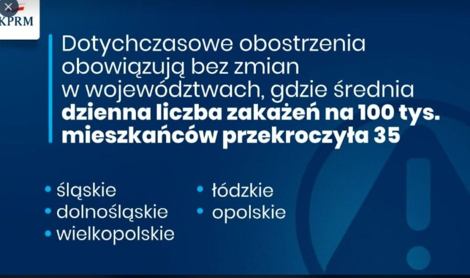 Na zdjęciu: dotychczasowe obostrzenia obowiązują bez zmian w województwach: śląskim, łódzkim, dolnośląskim, opolskim i wielkopolskim Na zdjęciu: dotychczasowe obostrzenia obowiązują bez zmian w województwach: śląskim, łódzkim, dolnośląskim, opolskim i wielkopolskim