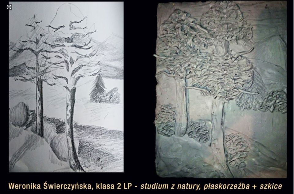 Rzeźba w wykonaniu uczniów klasy II Liceum Plastycznego