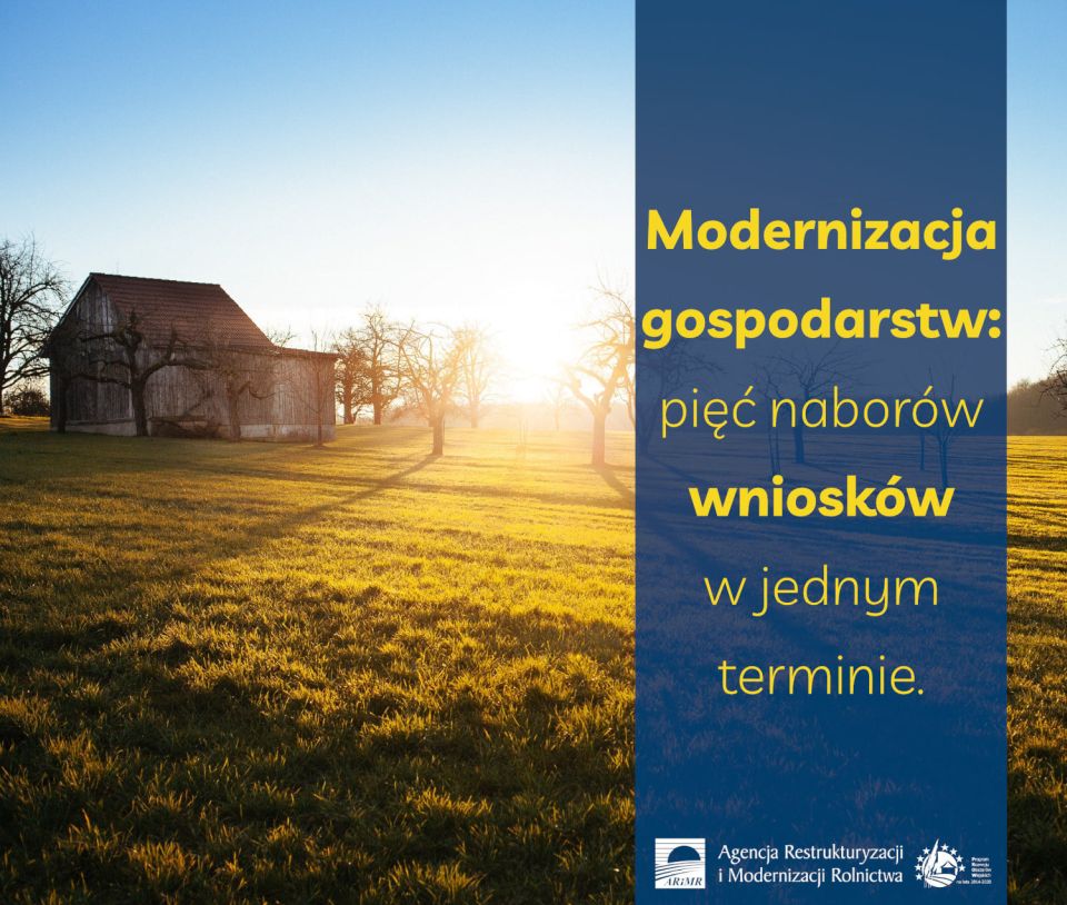 Na zdjęciu: ulotka ARiMR dotycząca Modernizacji gospodarstw: pięć naborów wniosków w jednym terminie 