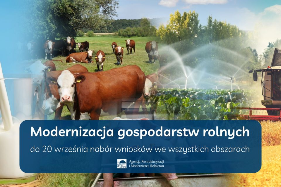 Na zdjęciu: ulotka Agencji Restrukturyzacji i Modernizacji Rolnictwa informująca, że Niewiele czasu zostało na ubieganie się o wsparcie na modernizację gospodarstw
