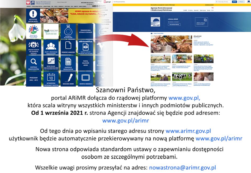 Na zdjęciu: ulotka ARiMR informująca oo nowym adresie strony internetowej Agencji Na zdjęciu: ulotka ARiMR informująca oo nowym adresie strony internetowej Agencji