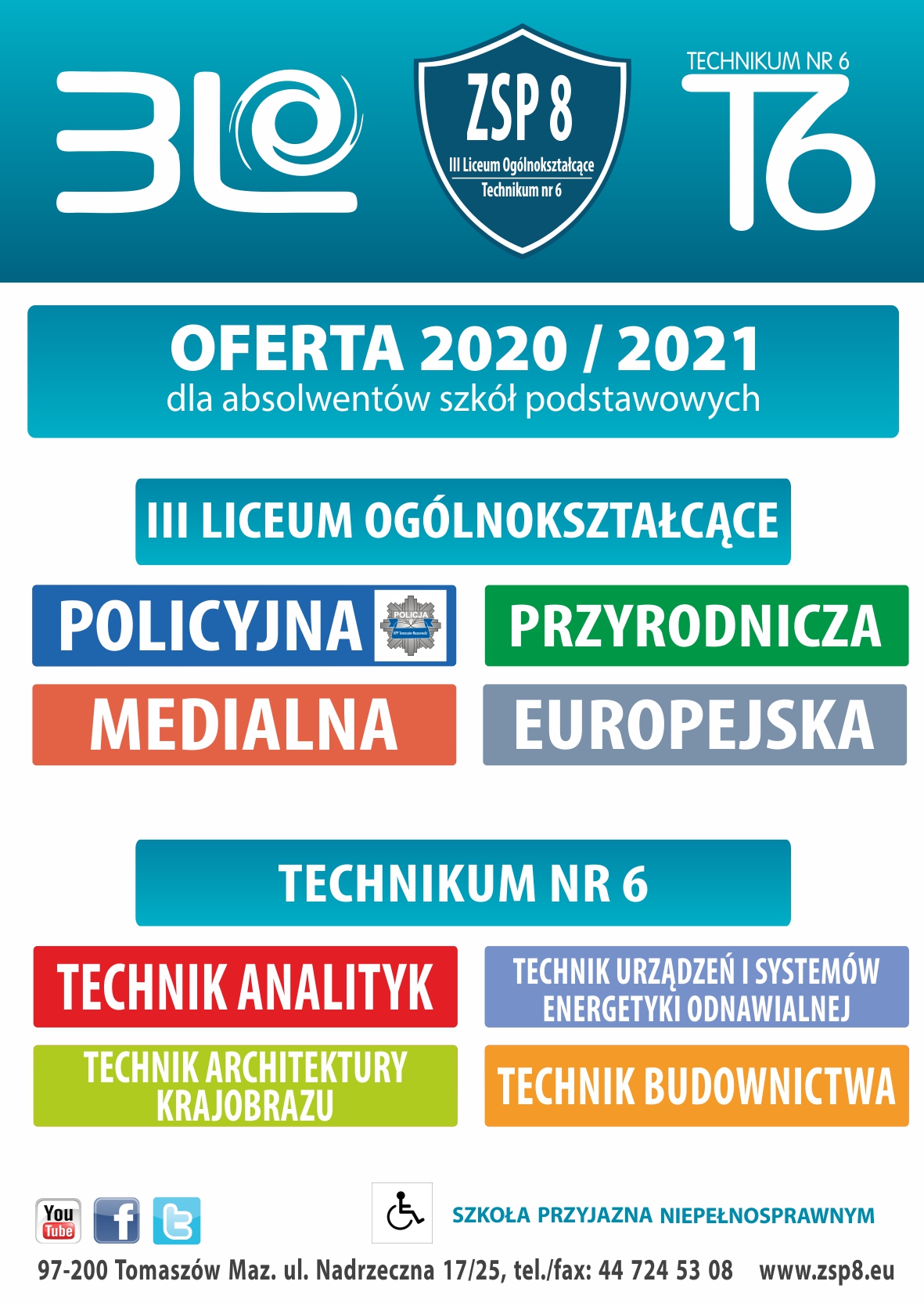 ZSP nr 8 zaprasza absolwentów szkół podstawowych do kontynuowania nauki w roku szkolnym 2020/2021