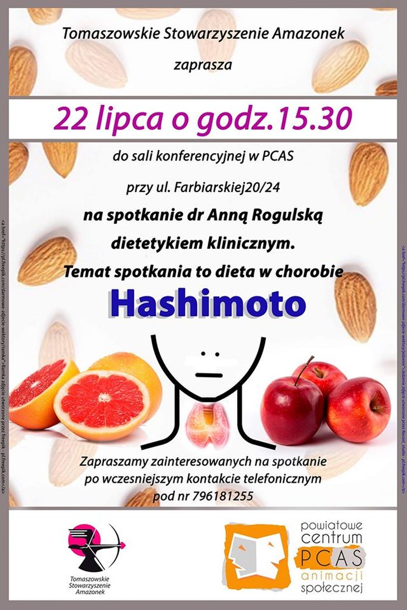 Tomaszowskie Stowarzyszenie Amazonek zaprasza na spotkanie z dr Anną Rogulską – dietetykiem klinicznym