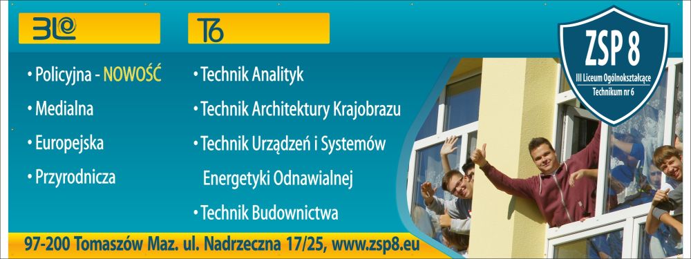 ZSP nr 8 zaprasza absolwentów szkół podstawowych do kontynuowania nauki w roku szkolnym 2020/2021