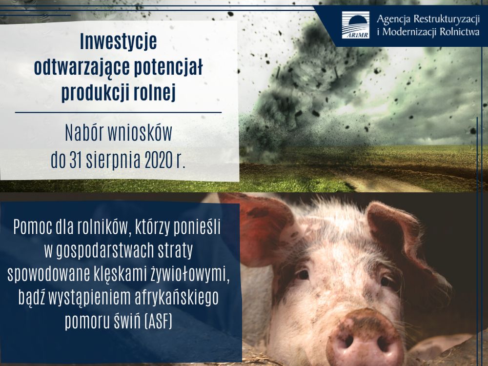 ARiMR: 300 tysięcy zł na odtworzenie potencjału gospodarstwa