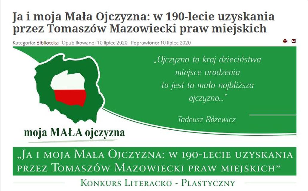 Weź udział w konkursie „Ja i moja Mała Ojczyzna” 