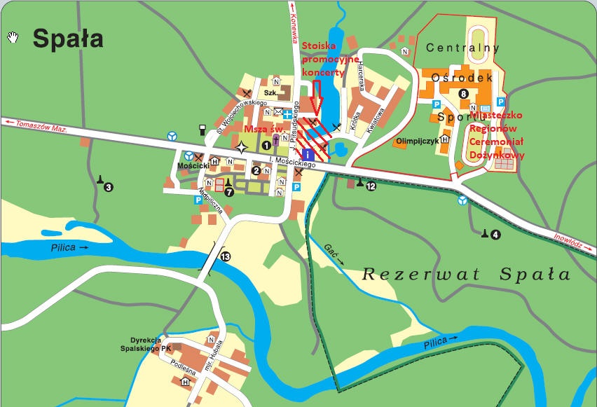 Mapa Spały Mapa Spały