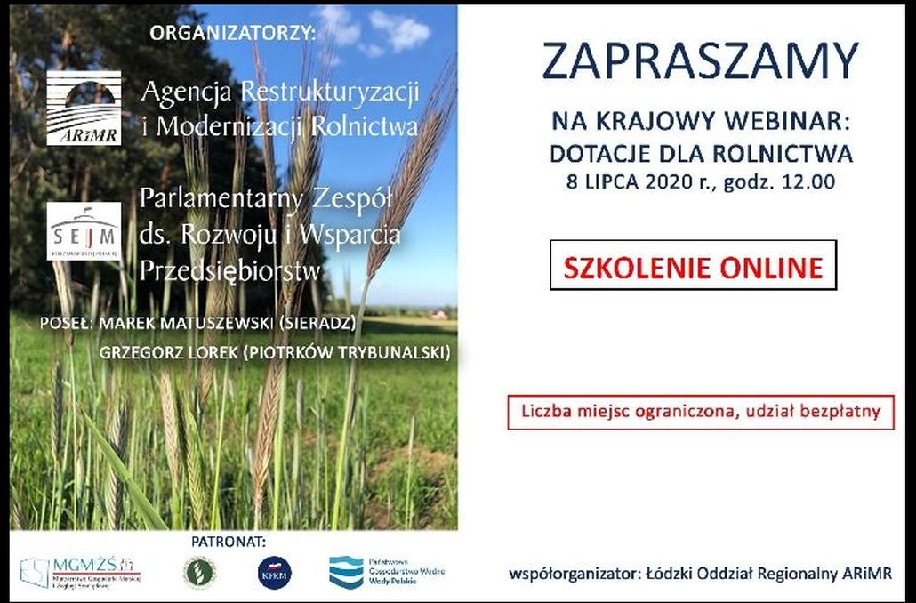 Wszystko o dotacjach dla rolnictwa – szkolenie online