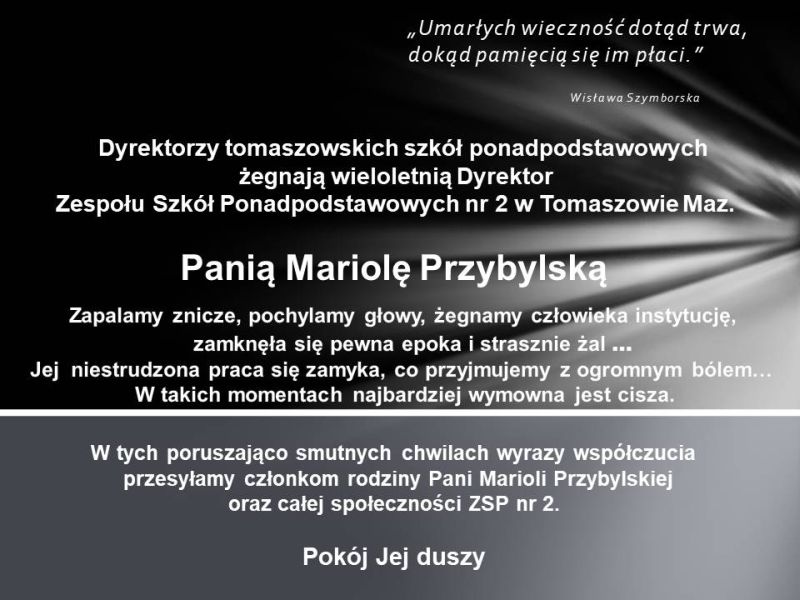 Pożegnanie Marioli Przybylskiej – wieloletniej dyrektor ZSP nr 2