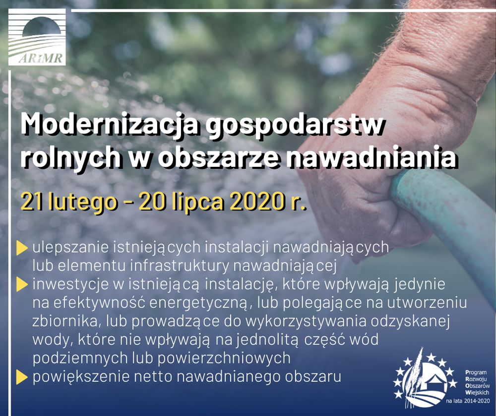 ARiMR udziela dotacji na inwestycje w nawodnienie w gospodarstwa