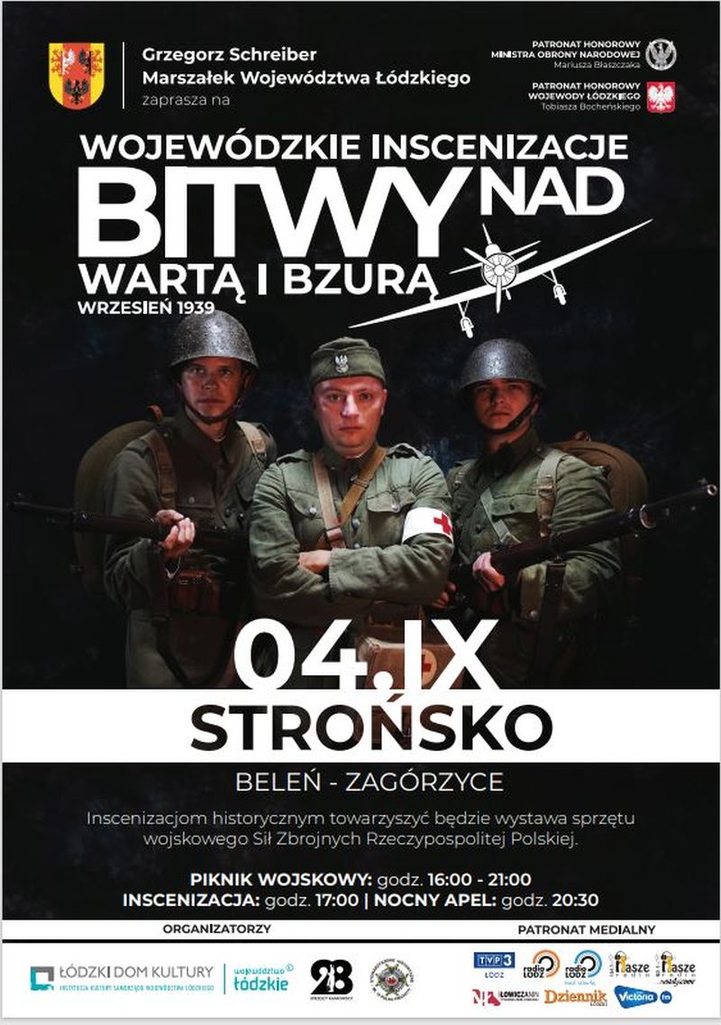 Na zdjęciu: plakat rekonstrukcji nawiązującej do walk o rzekę Wartę, która odbędzie się 4 września 2021 roku